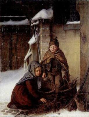 Hans Peter Hasenclever: Kinder im Winter, 1837