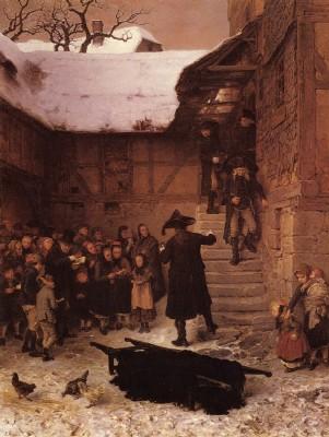 Ludwig Knaus: Hessisches Leichenbeg&auml;ngnis im Winter, 1871