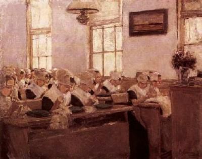 Max Liebermann: N&auml;hschule im Amsterdamer Waisenhaus, 1876/77
