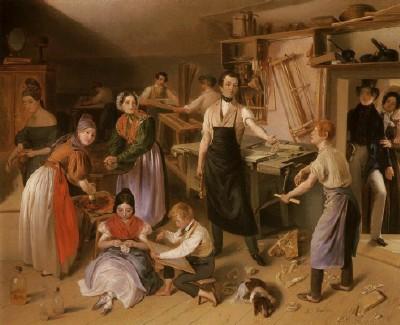 Johann Baptist Reiter: Die flei&szlig;ige Tischlerfamilie, vor 1838