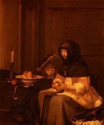 Gerard Terborch: Die Apfelsch&auml;lerin, um 1660