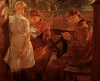 Fritz von Uhde: Die T&ouml;chter des K&uuml;nstlers, 1896