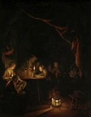 Gerard Dou, Die Abendschule, um 1650