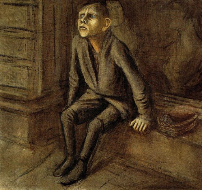 Karl Hubbuch: Der Veilchenverkäufer, 1930/32