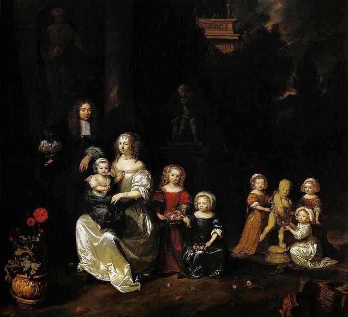 Caspar Netscher: Portr&auml;t der Familie eines Juristen, 1667