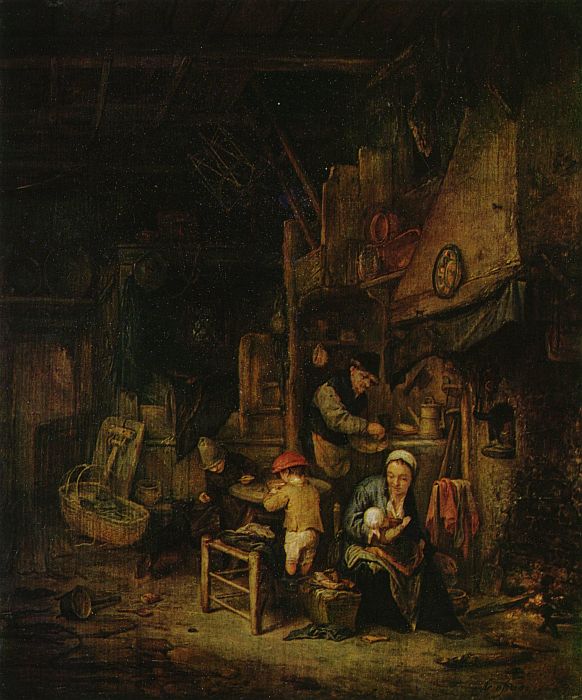 Adriaen van Ostade: Bauernfamilie in der Stube, 1647