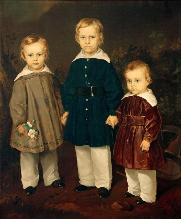Ferdinand von Rayski: Die drei S&ouml;hne des Freiherrn von Bechtolsheim, 1838